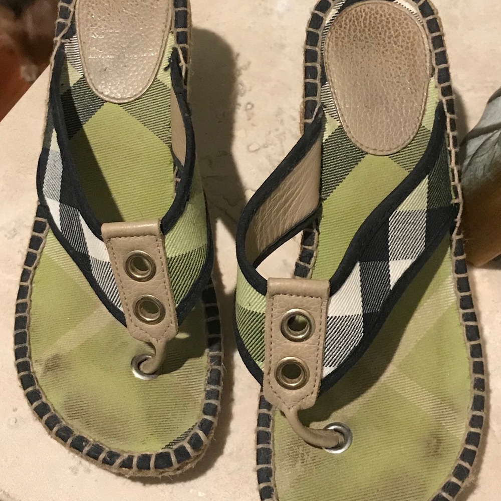Burberry Wedge sandals.
